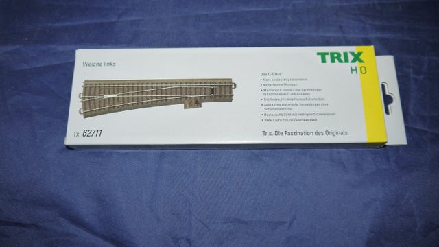 Modeltog, TRIX 62711 Slank Sporskift Venstr, skala H0, TRIX…
