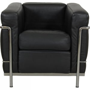 Le Corbusier LC-2/1 lænestol i sort læder