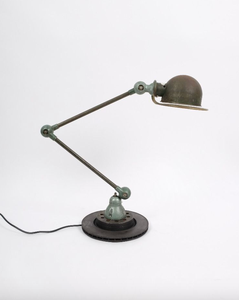  Vintage Jieldé bordlampe med 2 stk. 45 cm. arm, patina og i vintage udgave