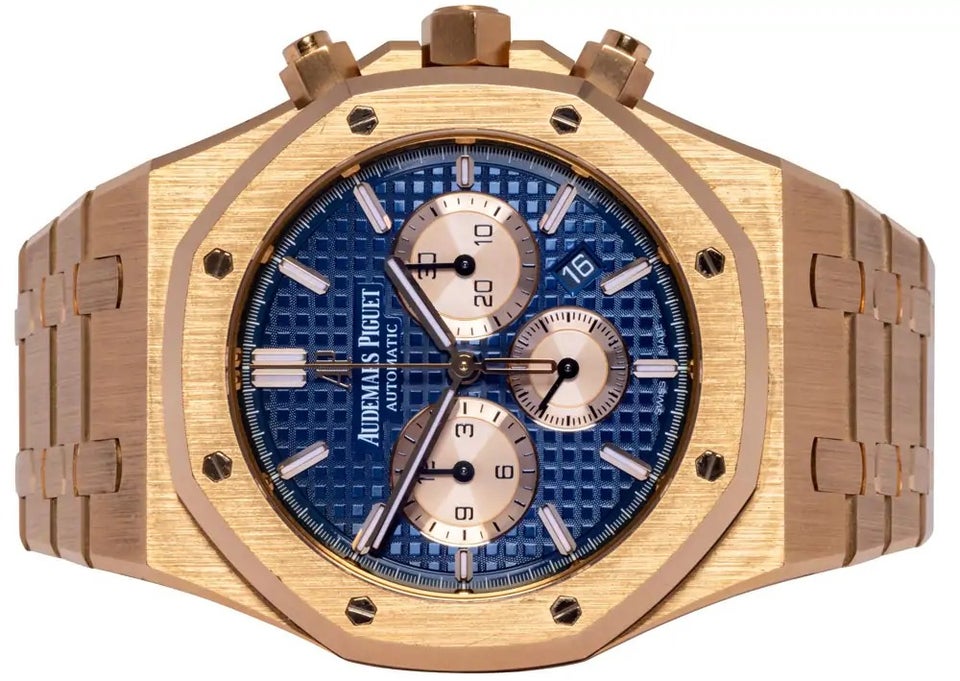 Audemars Piguet Royal Oak Chronograph 18 kt. Rose Gold Blue Dial