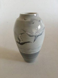 Heubach Art Nouveau Vase med Måge Motiv VI SENDER