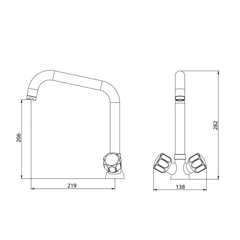 Blandingsbatteri – bordmodel – 1 huls