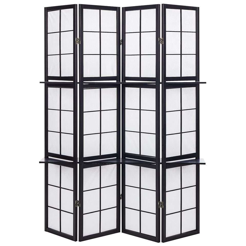 4-panels foldevæg i træ 170 x 120 cm sort GOMAGOI