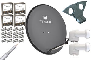 Triax TDS 80A (2 pos, 4 user) Parabolantenne 70x79 cm. kit til 2 positioner o...