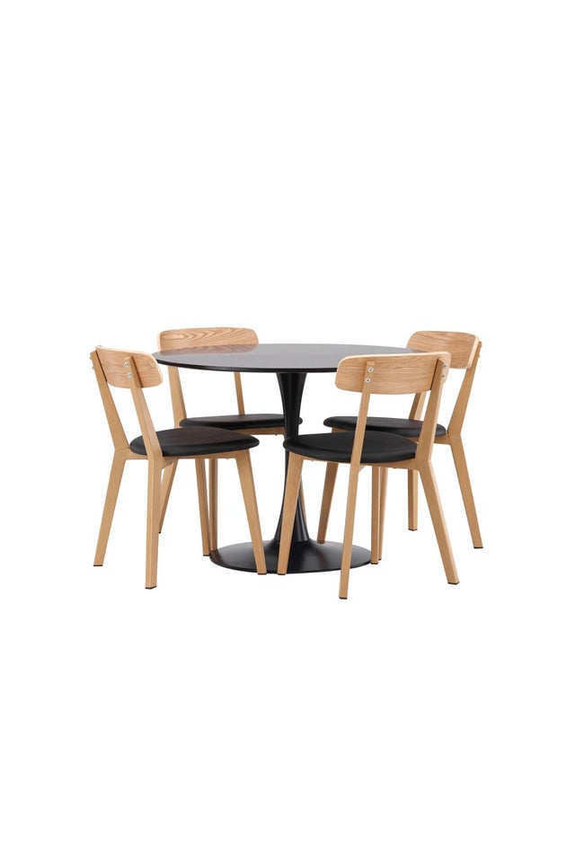 Glade spisebordssæt bord sort og 4 Sanjos stole...