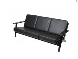Wegner ge-290 3.pers sofa sort lakeret