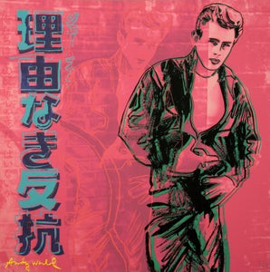 Andy Warhol "James Dean" pink litografi, 60x60, tryksigneret