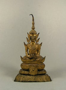 A gilded bronze sculpture of Buddha, Rattanakosin Kingdom, early 19th century...