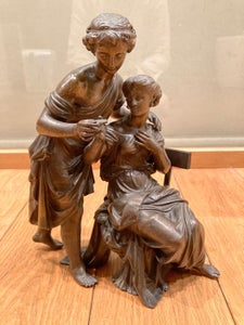 Skulptur, Couple galant, signé Moreau - 27 cm - Bronze