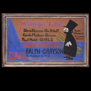 Storm P stor plakat. Robert Storm Petersen, 1882-1949, udkas