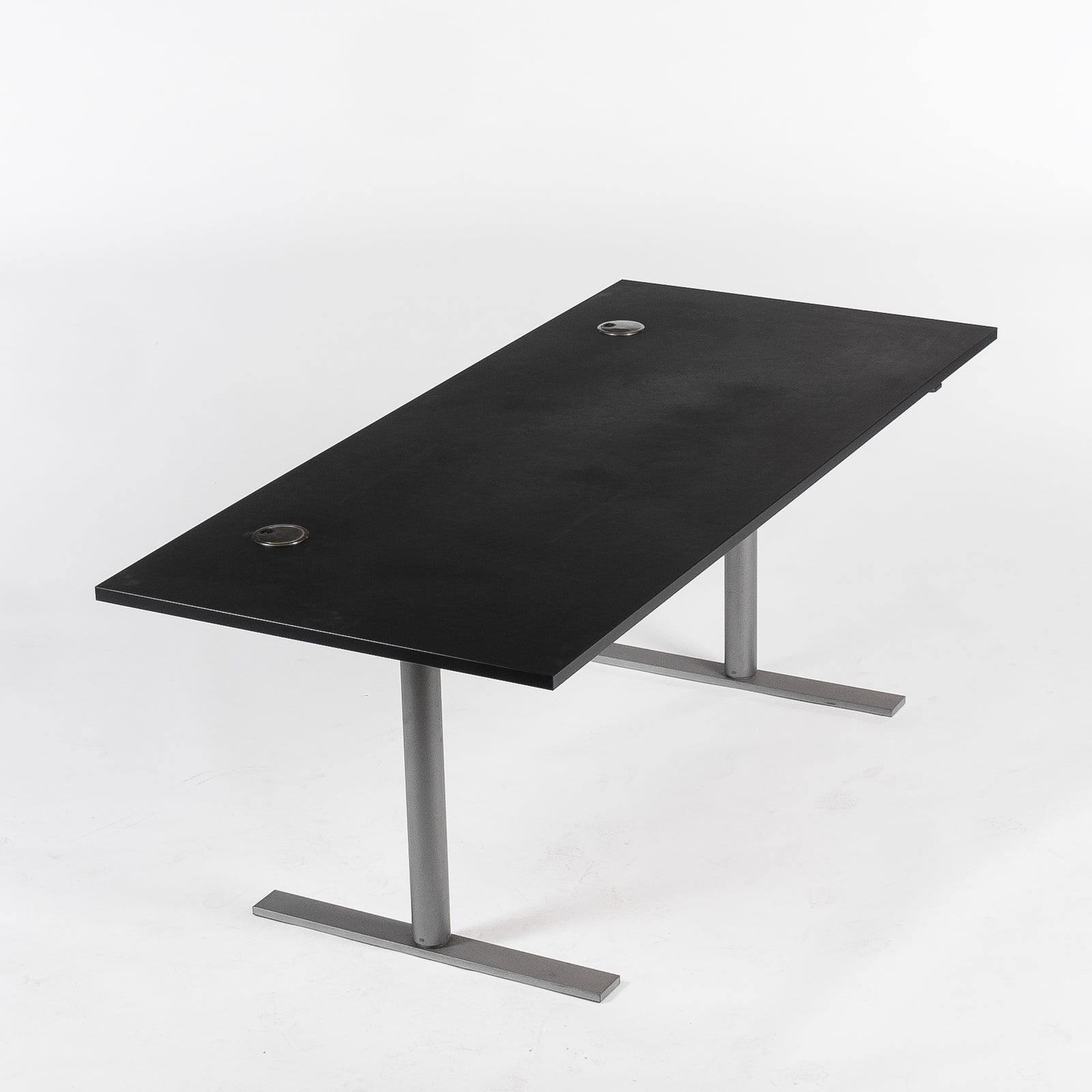 Hæve sænkebord 180x80 cm - sort linoleum