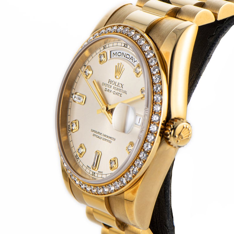 ROLEX DAY-DATE 36 OMAN 18K YELLOW GOLD WITH DIAM...