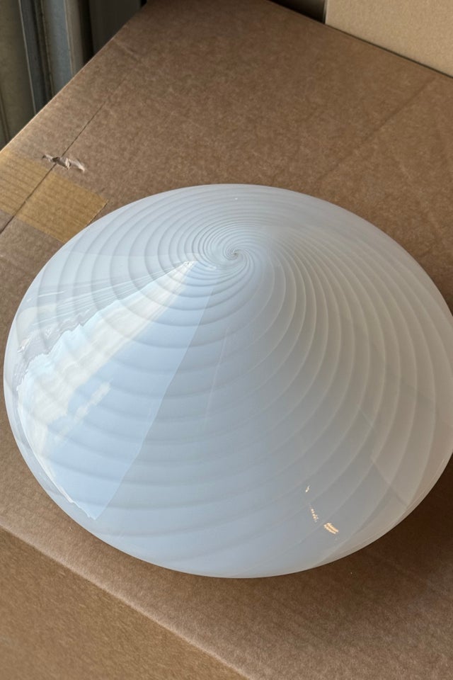 D:30 cm Vintage Murano hvid cone plafond loftlam...