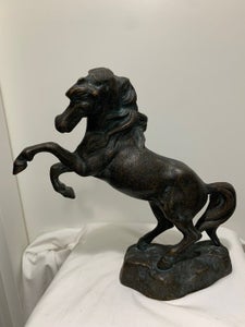 Statue, Cavallo rampante - 30 cm - Bronze (patineret)