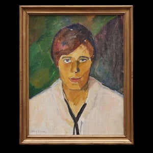 Olaf Rude portræt. Olaf Rude, 1886-1957, olie på lærred. Kvi