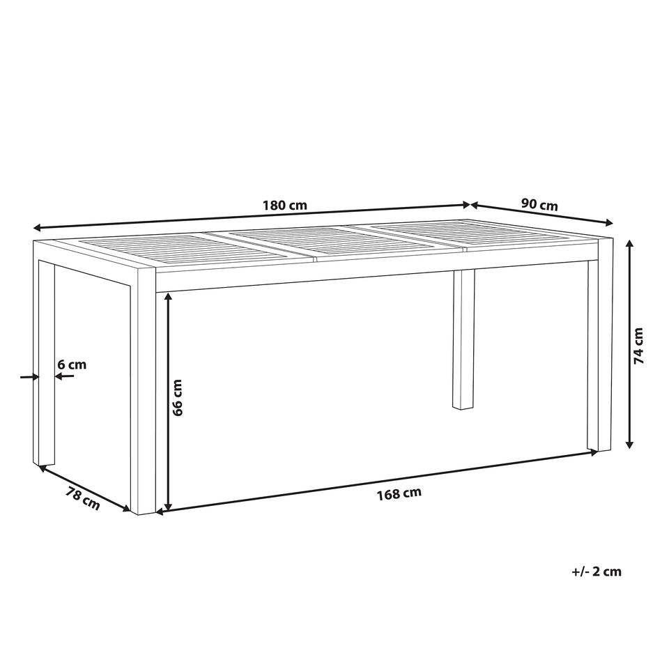 Havebord 180 x 90 cm Se Flere Størrelser