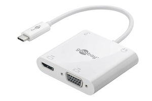 Goobay USB-C multiport adapter (USB-C han til VGA, USB-C og HDMI hun), hvid, ...