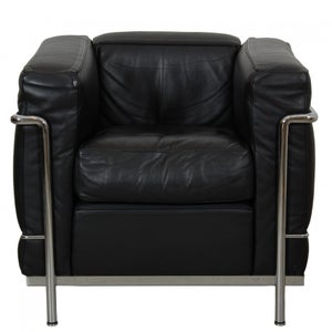 Le Corbusier LC-2 lænestol i sort Pelle læder