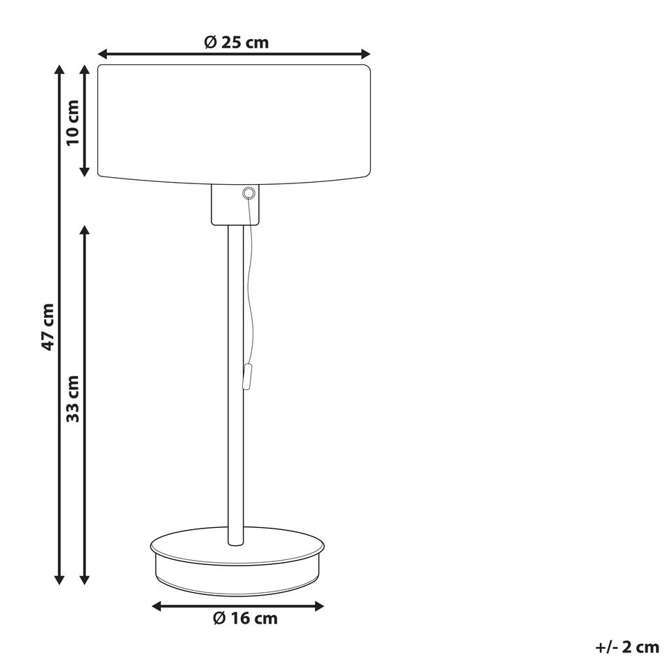 Metal bordlampe guld med USB-port ARIPO