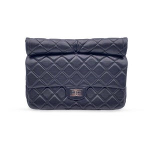 Chanel - Black Quilted Leather Reissue Roll 2.55 Clutch Bag - Håndtaske uden ...