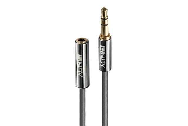 Lindy Cromo 3.5mm MiniJack forlænger kabel, grå, 5,…