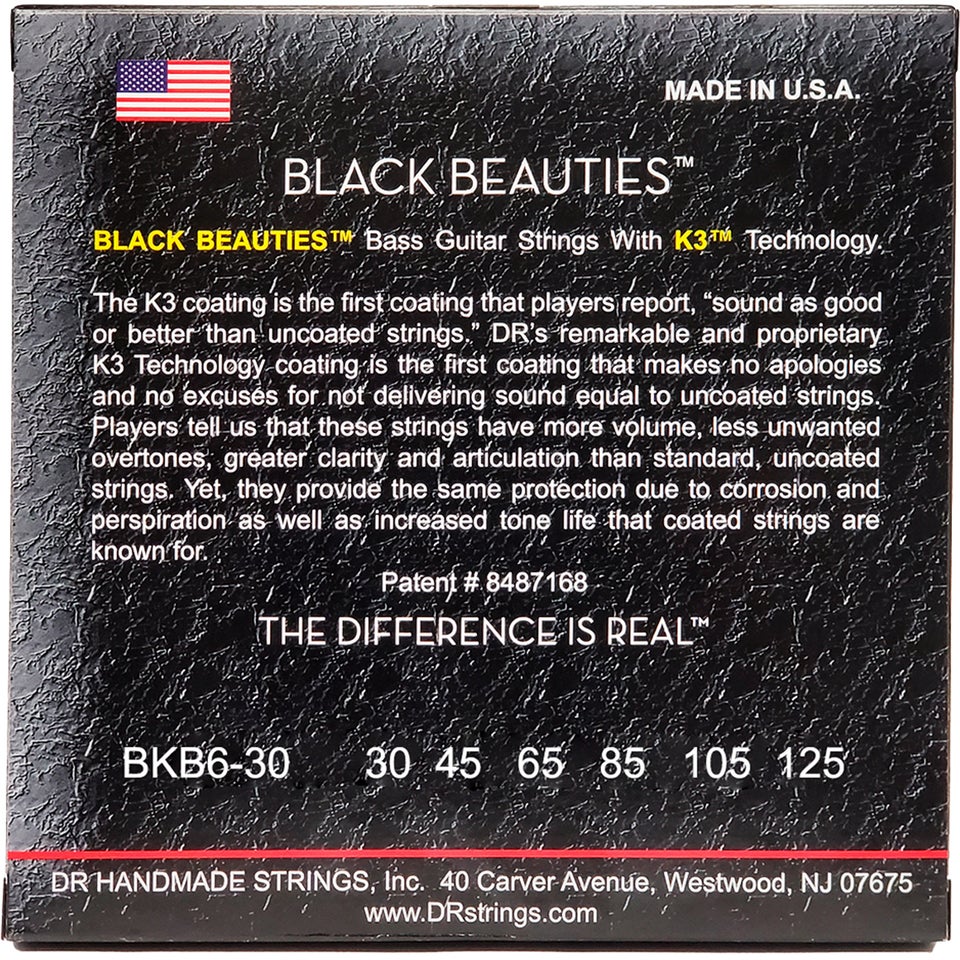 DR Strings BKB6-30 Black Beauties 6-strenget bas...