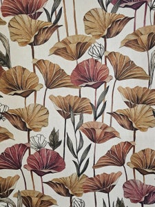 Eksklusivt blomster art nouveau stof - 300x280 cm - Poppy kunstnerisk design ...