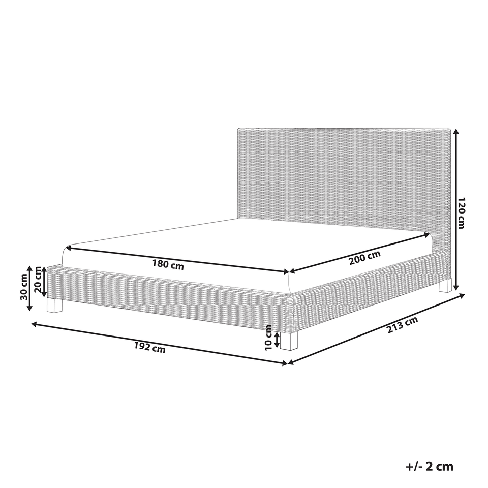 Dobbeltseng lyst rattan 180 x 200 cm SALBRIS