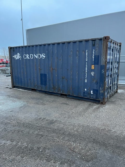 Skibscontainer  20 fods CSC      blå    vind og...