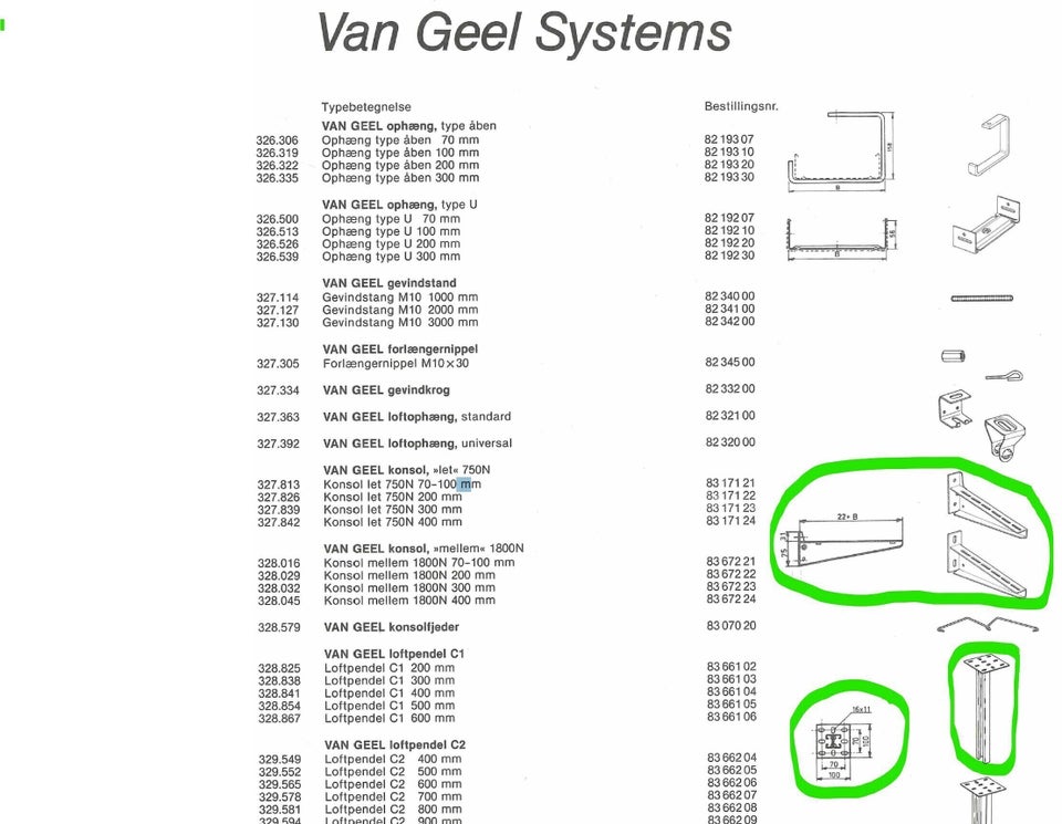 Van geel sendzimir galvaniseret loftpendel inkl...