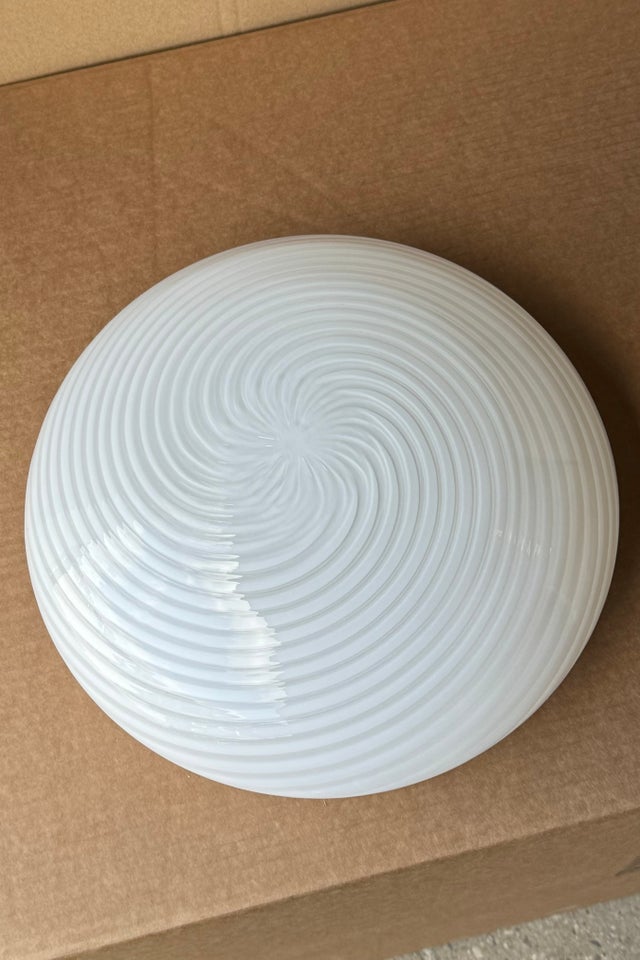 D:31 cm Vintage Murano hvid plafond loftlampe /...