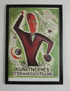 Svend Johansen. Offset af plakat "Kunsternes Efterårsudstilling 1918" med ramme.