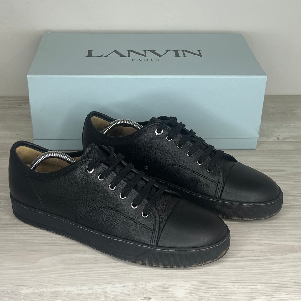 Lanvin Sneakers, Herre 'Sort Læder' Lak Toe (43)