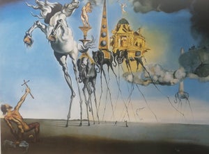 Salvador Dalí (after) - La Tentacion de San Antonio. - (La Partida de Ajedrez)