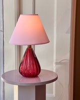 Vintage cranberry pink Murano table lamp (with...