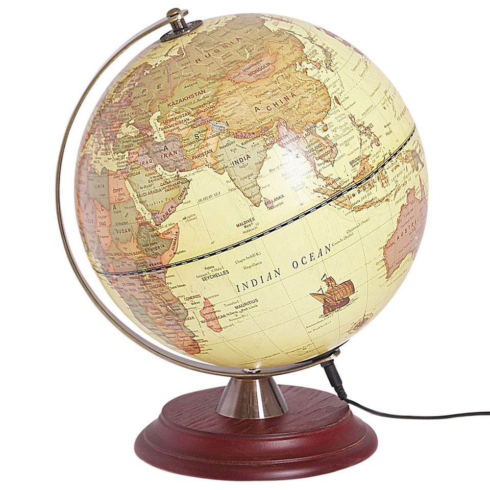 Globus med LED 30 cm Gul VESPUCCI
