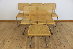 Sæt på 6 vintage Frisvinger stole i forchromet stål med franskflet