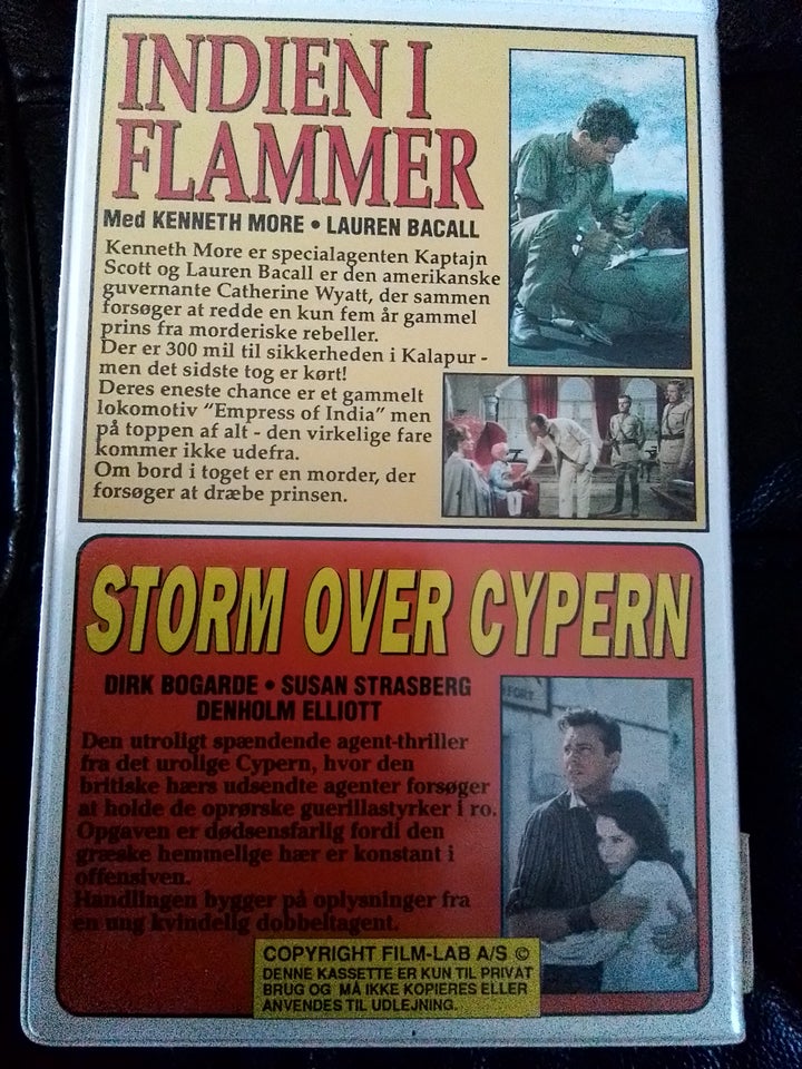 Indien i flammer og Storm over Cypern vhs