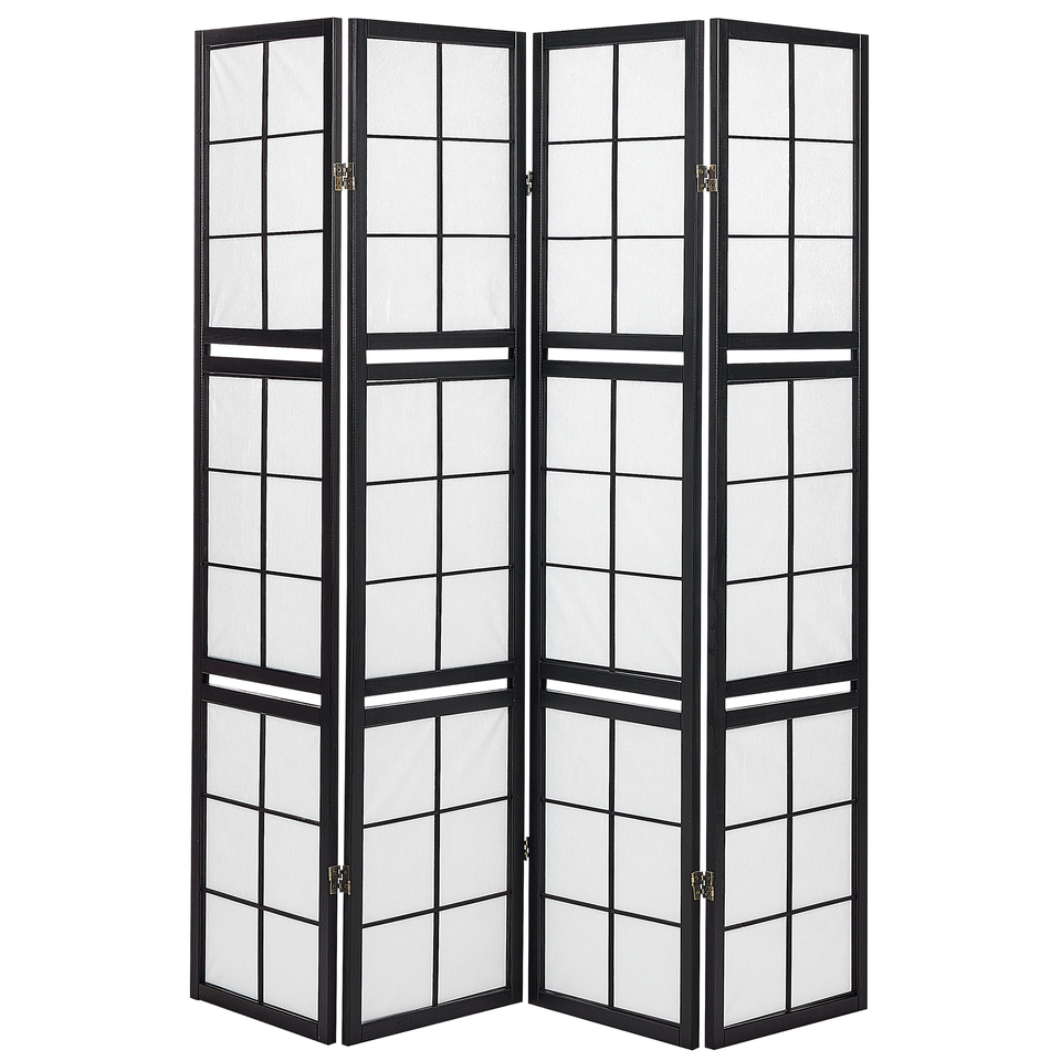 4-panels foldevæg i træ 170 x 120 cm sort GOMAGOI