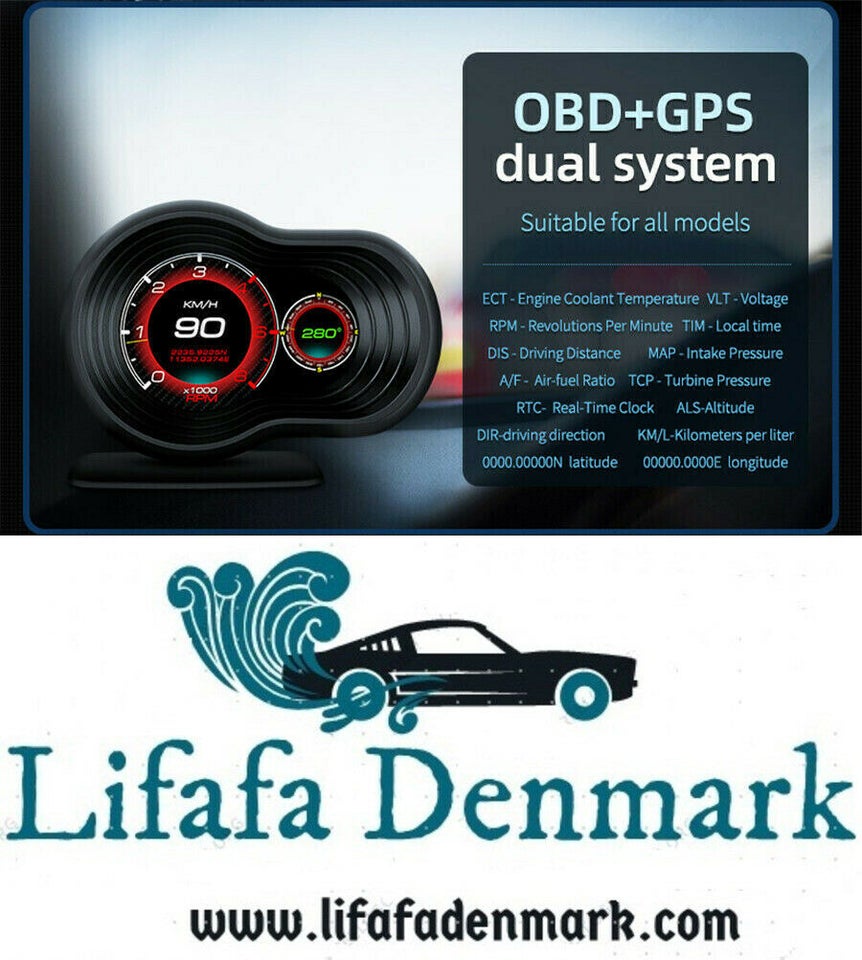 BIL HUD HEAD-UP NAVIGATIONSSKÆRM GAUGE DATA SCANNER GPS – dba.dk – Køb og Salg Nyt og Brugt