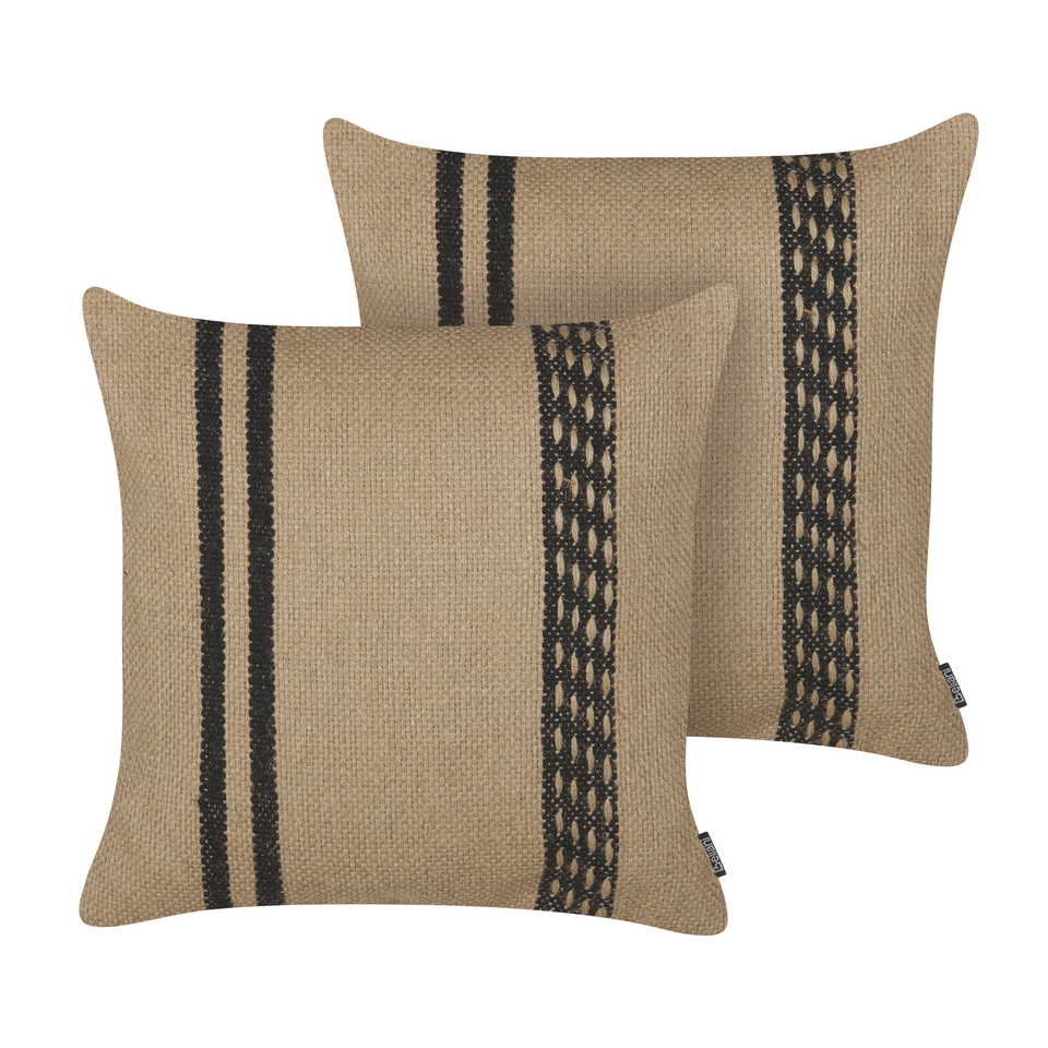 2 dekorative jutepuder 45 x 45 cm beige DESALIX