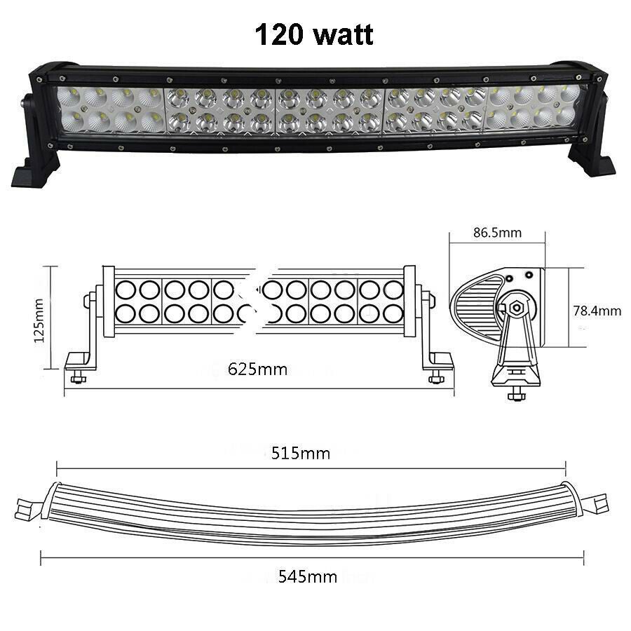 120 watt Buet LED Lys bro / lys bar 12/24 volt