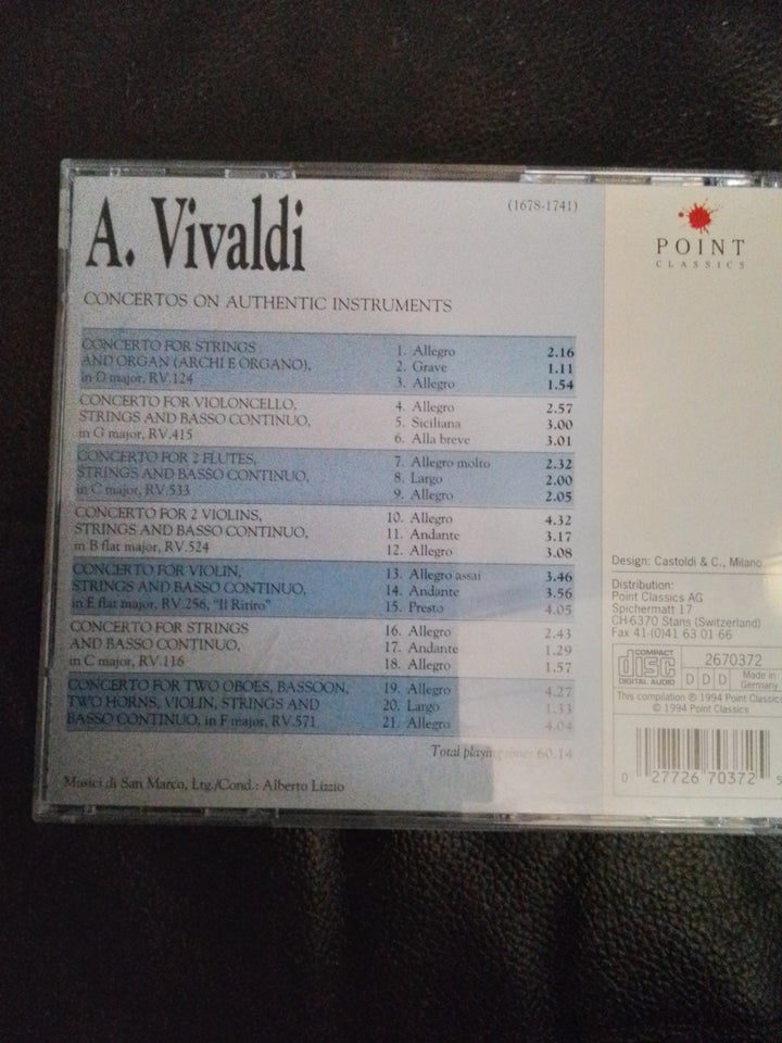 Vivaldi concertos on authentic instruments