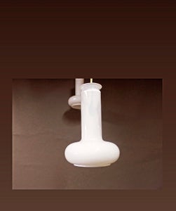 Smuk retro Holmegaard glaspendel, hvidt opalglas (haves 2stk.) Lampe