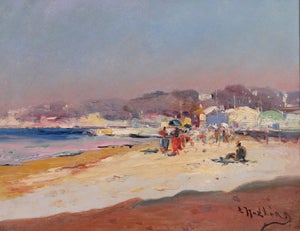 Louis Nattero (1870-1915) - Marseille, people on the beach