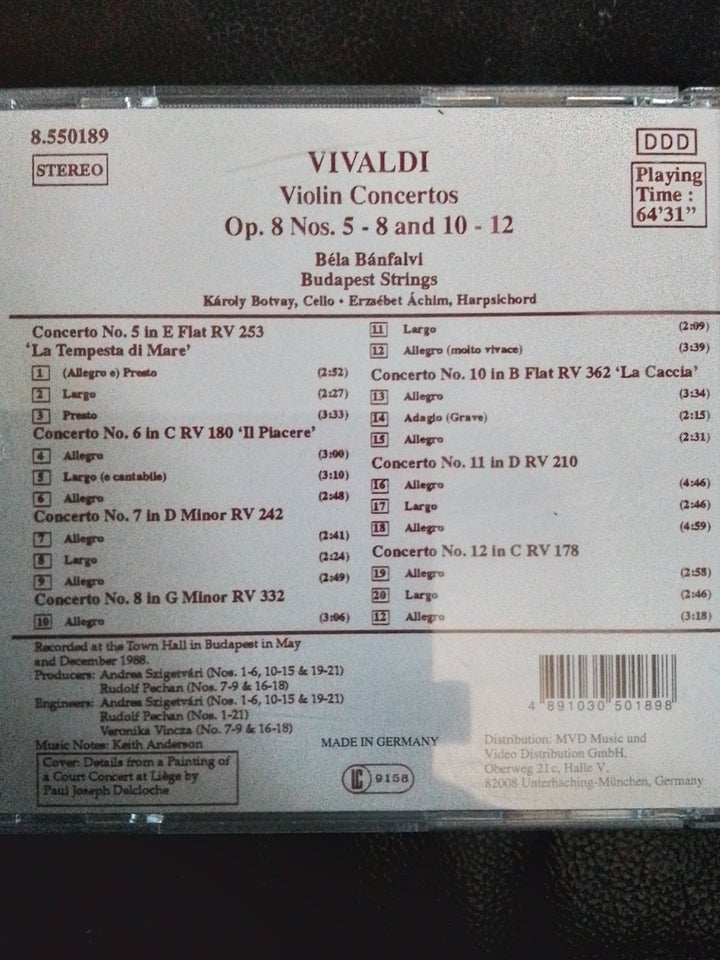 Vivaldi violin concertos  op.8