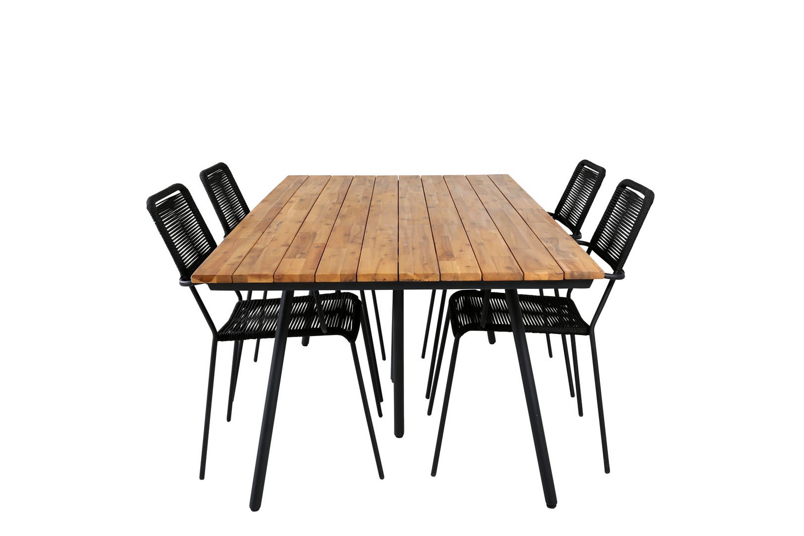 Chan havesæt bord 100x200cm og 4 stole armlæn L...