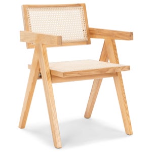 Ava spisebordsstol med armlæn - Ask med fletsæde. Brudt emballage (OU6234)