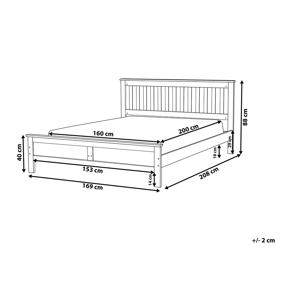 Seng 160x200 cm Hvid MAYENNE