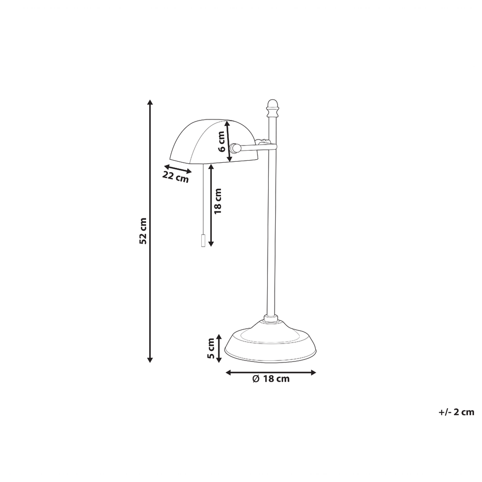 Skrivebordslampe guld/sort jern H 52 cm MARAVAL